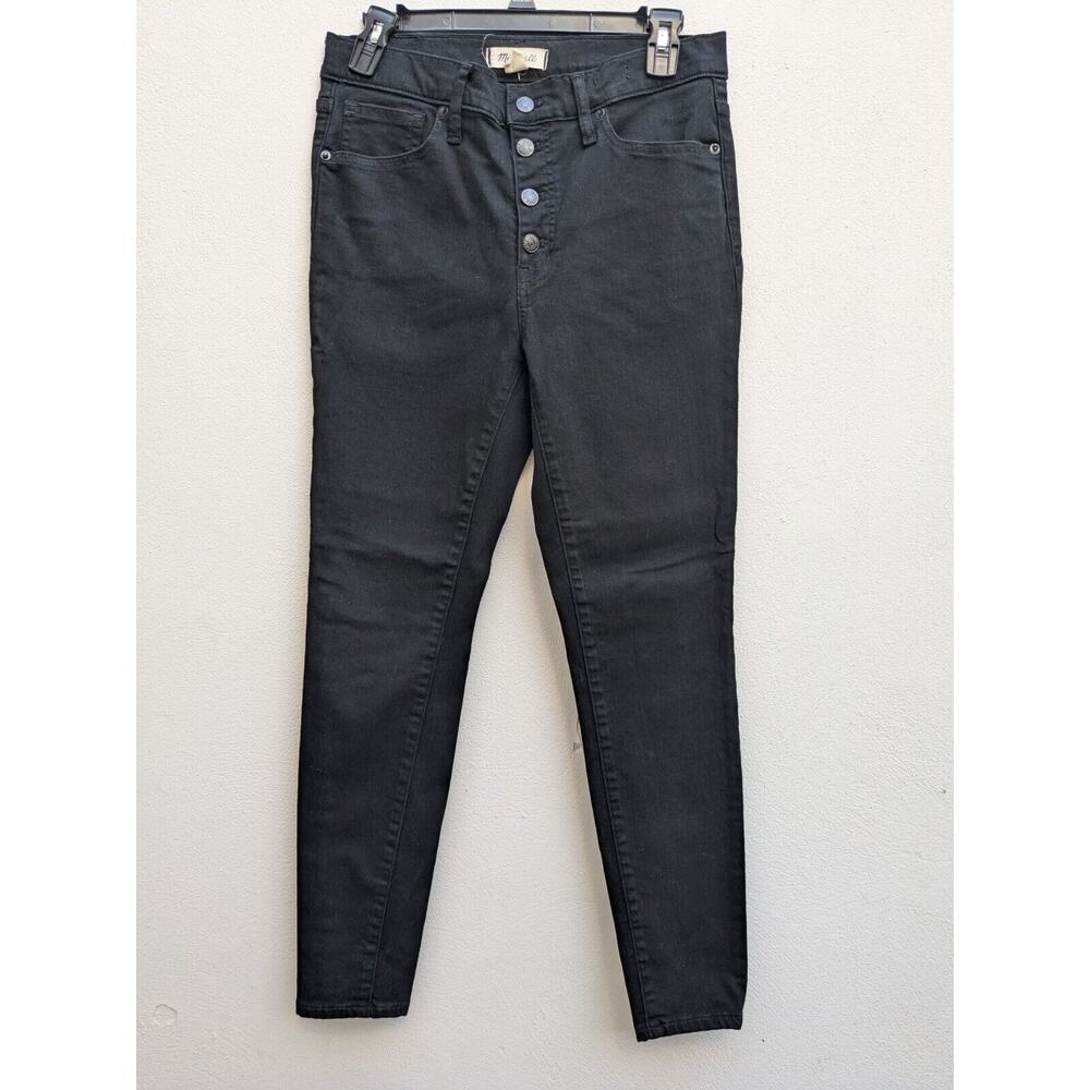 MADEWELL Jeans Womens 29 Mid Rise Skinny 9” Black Dark Wash EUC